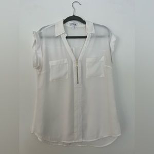 Express Sheer White Blouse with collar